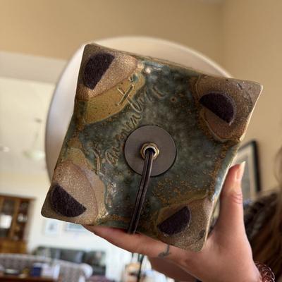 Teal Ceramic Lamp by Parmentier Pottery (FP-BM)
