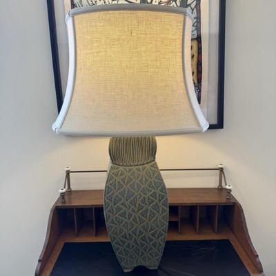 Teal Ceramic Lamp by Parmentier Pottery (FP-BM)