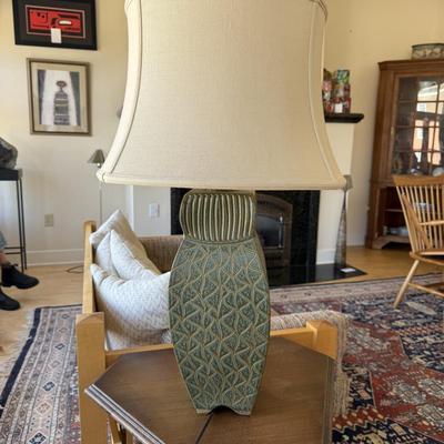 Teal Ceramic Lamp by Parmentier Pottery (FP-BM)