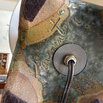 Teal Ceramic Lamp by Parmentier Pottery (FP-BM)