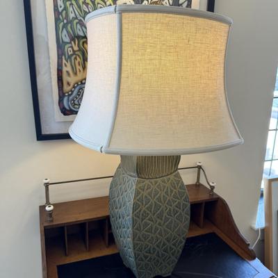Teal Ceramic Lamp by Parmentier Pottery (FP-BM)