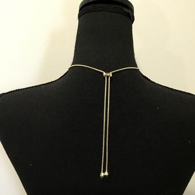 Beautiful mother of pearl gold toned, Kendra Scott, slider necklace