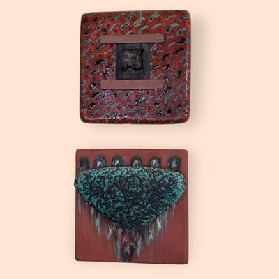 Two Ceramic Textured Wall-Hangings by Kathy Triplett (PC-DZ)