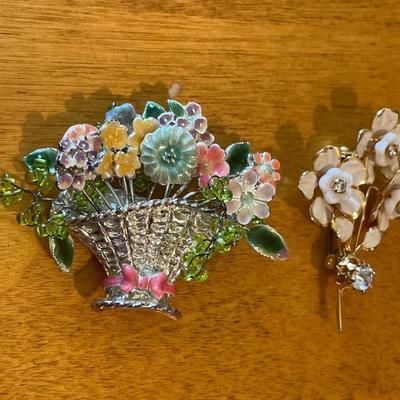 Floral brooches