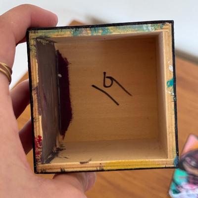 "Village of Art in a Box" Signed Painted Wooden Block Art (FP-DZ)