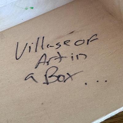 "Village of Art in a Box" Signed Painted Wooden Block Art (FP-DZ)
