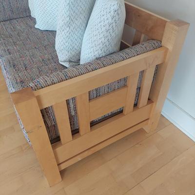 Wooden Settee with Upholstered Cushions (FP-BBL)
