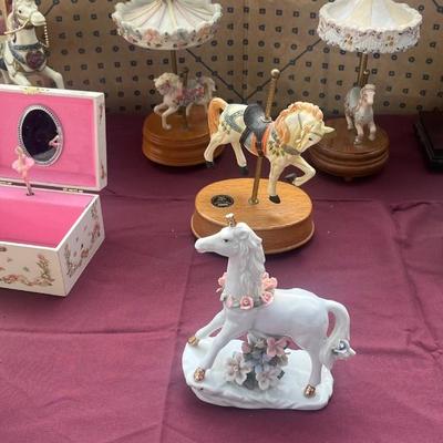 Carousel Horses Music Box Lot