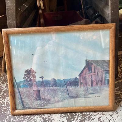 Vintage Barn Painting