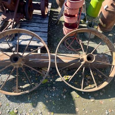 Sale Photo Thumbnail #73: Iron Farm Equipment Wheels