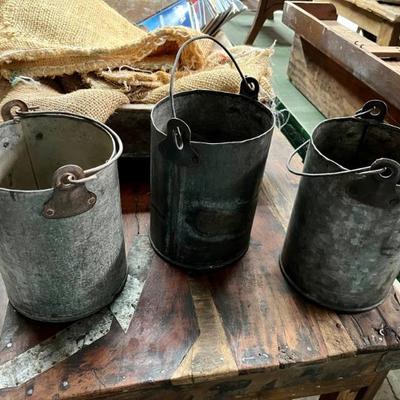 Sale Photo Thumbnail #79: Vintage Iron Buckets