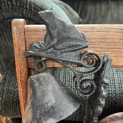 Rustic Decor Lot - Wood, Cast Iron, Brass