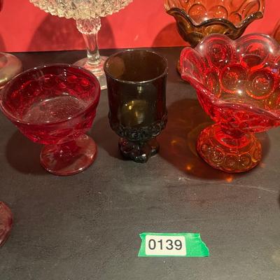 Large Lot - Vintage Red & Amber Glass Lot