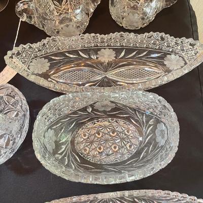 Cut & Etched Crystal w/ Starbursts, Rose, Birds & More (LR-SS)