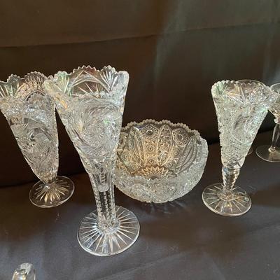 Cut & Etched Crystal w/ Starbursts, Rose, Birds & More (LR-SS)