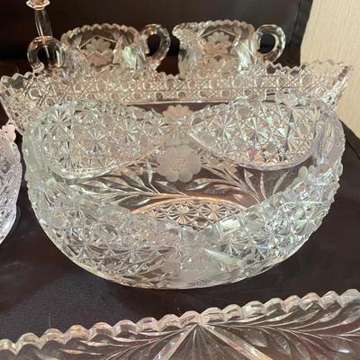 Cut & Etched Crystal w/ Starbursts, Rose, Birds & More (LR-SS)