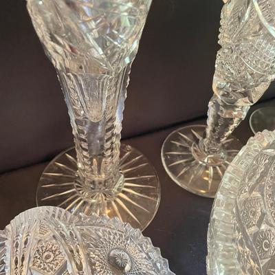 Cut & Etched Crystal w/ Starbursts, Rose, Birds & More (LR-SS)