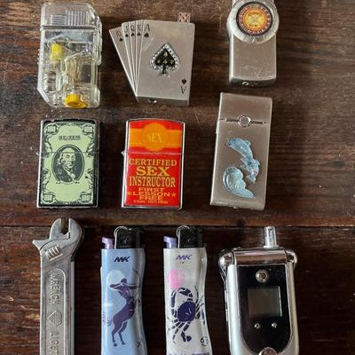 Sale Photo Thumbnail #48: Various unique lighters 
Many need refill