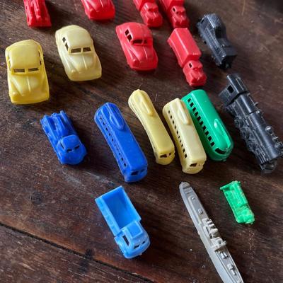 Sale Photo Thumbnail #49: A collection of plastic vintage cars, trucks, trains and etc. small.