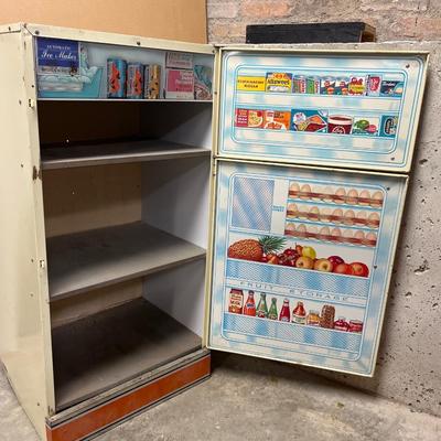 Sale Photo Thumbnail #28: Cute aluminum refrigerator. 36” tall, 18” wide and 15” deep