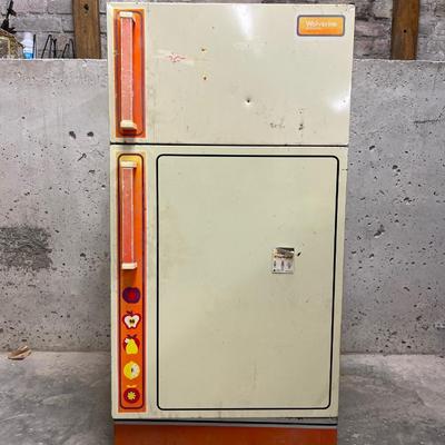 Sale Photo Thumbnail #27: Cute aluminum refrigerator. 36” tall, 18” wide and 15” deep