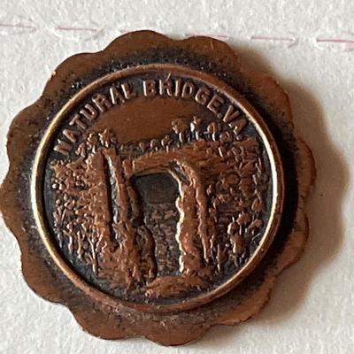 Sale Photo Thumbnail #57: Natural Bridge novelty coin
Vtg 
Flat back