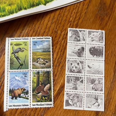 Sale Photo Thumbnail #60: American wildlife book on stamps and original packaging also included are stamps.