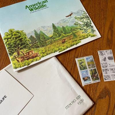 Sale Photo Thumbnail #61: American wildlife book on stamps and original packaging also included are stamps.
