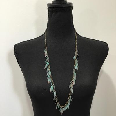 Cute boho green leaf necklace