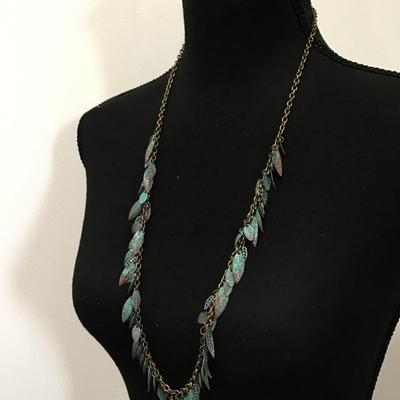 Cute boho green leaf necklace