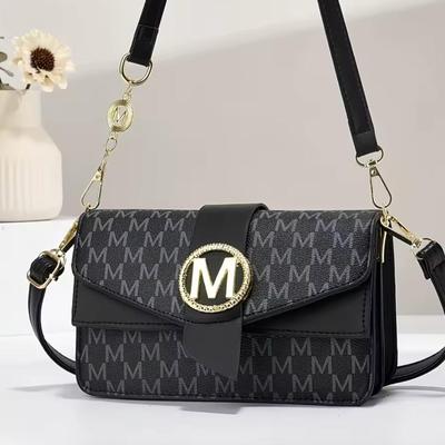 Ladies' Fashion Shoulder Backpack Multi Layer Small Square Bag Trendy Printed Lightweight Retro Multi Functional Crossbody Bag