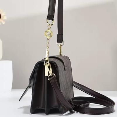 Ladies' Fashion Shoulder Backpack Multi Layer Small Square Bag Trendy Printed Lightweight Retro Multi Functional Crossbody Bag