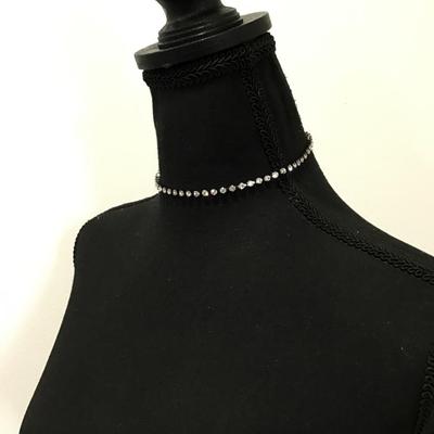 Very nice Gun metal, gray, rhinestone choker