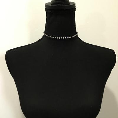 Very nice Gun metal, gray, rhinestone choker