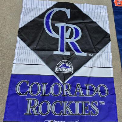 Lot of 2 Large Sports Flags – Colorado Rockies & Denver Broncos