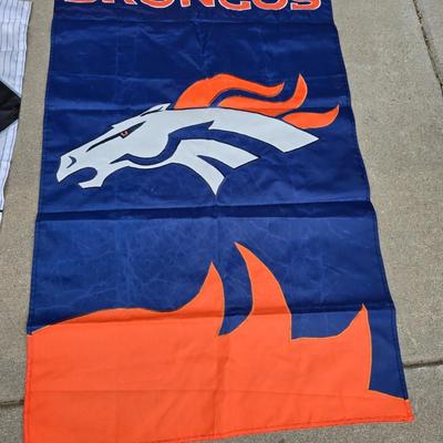 Lot of 2 Large Sports Flags – Colorado Rockies & Denver Broncos