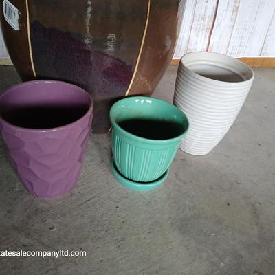 Lot of 4 Decorative Planters – Mixed Sizes & Colors - Orchids! Flowerpots