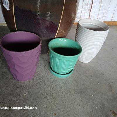 Lot of 4 Decorative Planters – Mixed Sizes & Colors - Orchids! Flowerpots