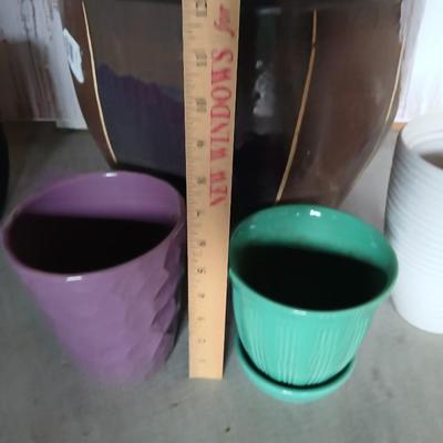 Lot of 4 Decorative Planters – Mixed Sizes & Colors - Orchids! Flowerpots