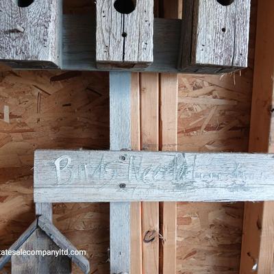 Rustic Garden Décor Lot – Birdhouses, Wind Chimes, and Yard Ornaments