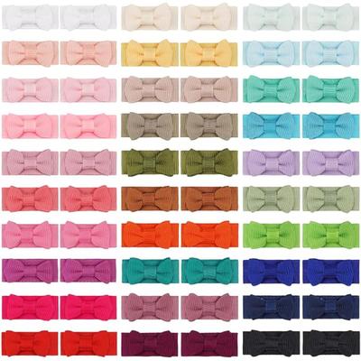 60 Pieces (30 Colors) Baby Hair Clips w/Tiny Baby Bows - Hair Clips for Thin Hair Grosgrain Ribbon Hair Bows Clips for Baby Girls...