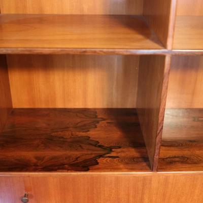 ROMWEBER Rosewood Two Piece Secretary Desk & Bookshelf