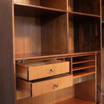 ROMWEBER Rosewood Two Piece Secretary Desk & Bookshelf
