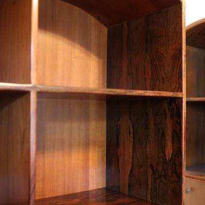 ROMWEBER Rosewood Two Piece Secretary Desk & Bookshelf