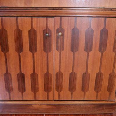 ROMWEBER Rosewood Two Piece Secretary Desk & Bookshelf