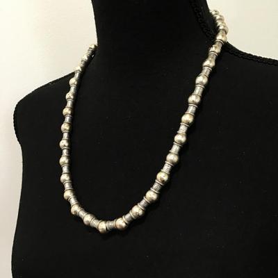 Vintage, Liz, Claiborne, LCI, gold and silver tone, metal beads, signed statement necklace