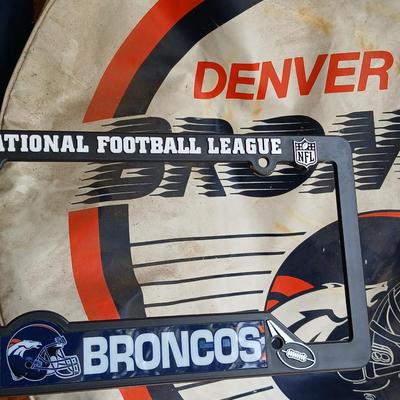 Automotive Denver Broncos Fan Lot – Tire cover, Window Flag, Decals, Stadium Cushions, Bag & More!
