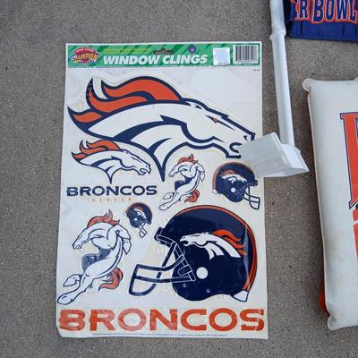 Automotive Denver Broncos Fan Lot – Tire cover, Window Flag, Decals, Stadium Cushions, Bag & More!