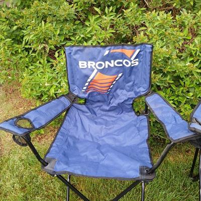 Pair of Denver Broncos Folding Tailgate Chairs with Carry Bags