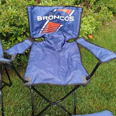 Pair of Denver Broncos Folding Tailgate Chairs with Carry Bags